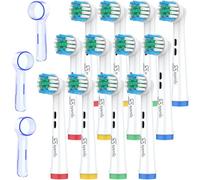 Oral B Compatible Replacement Heads - 12 Pack Electric Toothbrush Head Refills for Braun Handles, Soft Bristles for Deep Clean & Plaque Removal - 3 Covers