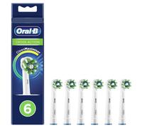 Oral-B Cross Action Electric Toothbrush Head with CleanMaximiser Technology, Angled Bristles for Deeper Plaque Removal, Pack of 6, White