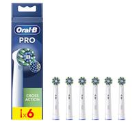 Oral-B Cross Action Replacement Brushes, Pack of 6, White | Pro Electric Toothbrush Refills, Dental Plaque Removal Filaments