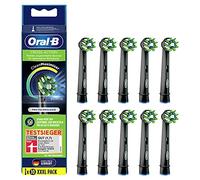 Oral-B CrossAction Black Edition Toothbrush Heads with CleanMaximiser Bristles for Superior Cleaning Pack of 10