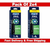 Oral-B CrossAction Black X-Filaments Toothbrush Replacement | 2 X 4 Heads = 8
