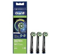 Oral-B CrossAction Heads for Electric Toothbrush Black Edition with CleanMaximiser Technology, Pack of 3