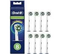 Oral-B CrossAction Toothbrush Heads with CleanMaximiser Bristles for Holistic Mouth Cleaning, Pack of 8