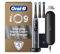 Oral B Electric Toothbrushes For Adults, Oral-B iO9, Gifts For Women / Men, App Connected Handle, 3 Toothbrush Heads, Charging Travel Case & Toothbrush Head Holder, 7 Modes, 2 Pin UK Plug, Black