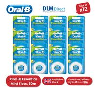 Oral-B Essential Floss 50m - Strong & Effective for Deep Cleaning, Pack of 12