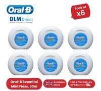 Oral-B Essential Floss 50m - Strong & Effective for Deep Cleaning, Pack of 6