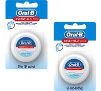 Oral-B Essential Floss, Waxed, Unflavored, 54 Yards (50 meters) - Pack of 2