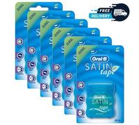 6x Oral B Satin Dental Mint Teeth Tooth Plaque Particles Gum Clean Floss 25m