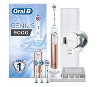 Oral-B Genius 9000 3D White Electric Toothbrush Powered By Braun, 1 Rose Gold Connected Handle, 6 Modes, 4 Toothbrush Heads, USB Travel Case