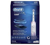 Oral-B Genius X Rechargeable Electric Toothbrush, 1 Pink Artificial Intelligence Toothbrush, 1 Spare Head, 1 Travel Case with Charger