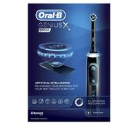 Oral-B Genius X with Artificial Intelligence Black Electric Toothbrush, 1 Sensi Ultrathin Toothbrush Head, 6 Cleaning Modes, Gum Pressure Sensor, Smart USB Travel Case, 2 UK Pin Plug