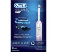 Oral-B Genius X with Artificial Intelligence Blush Pink Electric Toothbrush, 1 Toothbrush Head, 6 Modes, Gum Pressure Sensor, USB Charging Travel Case, UK 2 Pin Plug, Gift for Men/Women