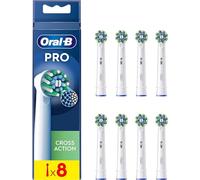 Oral-B Genuine CrossAction Replacement White Toothbrush Heads, Refills for Electric Toothbrush, Angled Bristles for up to 100 Percent More Plaque Removal, Pack of 8 4210201105183