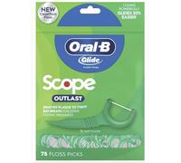 Oral B Glide Dental Floss Picks, Complete with Scope Outlast, Mint, 75 Count, Pack of 6