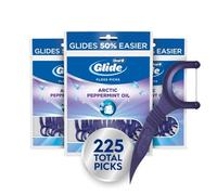 Oral-B Glide Peppermint Dental Floss Picks with Arctic Peppermint Oil Flavor, 75 Count, Pack of 3