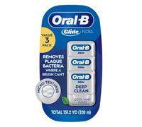 Oral-B Glide Pro-Health Dental Floss, Deep Clean Cool Mint Flavor, 40 M, 3 Count
