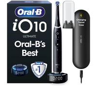 Oral-B iO10 Electric Toothbrushes Adults, Gifts For Women / Men, 1 Handle, 1 Toothbrush Head & Charging Travel Case, 7 Modes, Sense Smart Charger, 2 Pin UK Plug, Cosmic Black, Oral B IO Toothbrush