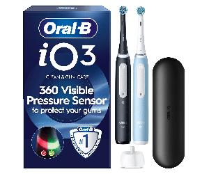 Oral-B iO 3 Black & Blue Electric Toothbrushes - Toothbrush