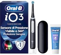 Oral-B iO 3 Black Rechargeable Electric Toothbrush, 1 Electric Toothbrush, 1 Replacement Brush, Travel Case + Toothpaste Oral-B Pro-Expert, Gentle Whitening, Teeth Cleaning