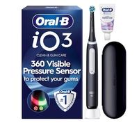 Oral-B iO 3 Electric Toothbrush | Matt Black | 1 Brush Head | Long-Lasting Battery | Travel Case