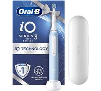 Oral-B iO 3 Ice Blue Electric Toothbrush, 1 Toothbrush Head, 1 Travel Case, Designed by Braun