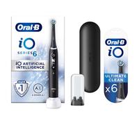 Oral-B iO 6 Black Electric Toothbrush Designed By Braun - Toothbrush + 8 Toothbrush Heads