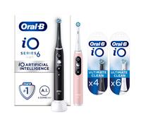 Oral-B iO 6 Black & Rose Electric Toothbrushes - Toothbrush + 10 Toothbrush Heads