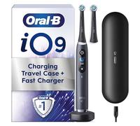 Oral-B iO 9 Electric Toothbrush, 2 Toothbrush Heads, 1 Fast Charging Travel Case, Oral B Special Edition Black, Designed by Braun