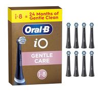 Oral-B iO Gentle Care Original Electric Toothbrush Heads, Black, Pack of 8 Oral B Replacement Toothrush Heads with Extra Soft Bristles for Sensitive Gums & Gentle Plaque Removal, Packaging May Vary