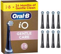Oral-B iO Series Gentle Care Black, Original Replacement Round Brush Heads, Angled Bristles - Deeper Plaque Removal, Softest Brush Head, for Sensitive Gums, for Oral-B iO Electric Toothbrushes, 8