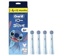 Oral-B iO Kids Disney Stitch Electric Toothbrush Head for Ages 6+, Gentle on Wobbly Teeth and Gums for Cleaner Teeth, Pack of 4