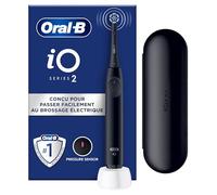 Oral-B iO Series 2 Electric Toothbrush, 1 Replacement Brush, 3 Cleaning Modes for Dental Care, Magnetic Technology, Travel Case, Toothbrush Holder, Designed by Braun, Night Black