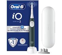 Oral-B iO Series 2 Electric Toothbrush, 1 Replacement Brush, 3 Cleaning Modes for Dental Care, Magnetic Technology, Travel Case, Toothbrush Holder, Designed by Braun, Forest Green