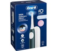Oral-B iO Series 2 Electric Toothbrush, 1 Replacement Brush, 3 Cleaning Modes for Dental Care, Magnetic Technology, Travel Case, Designed by Braun, Forest Green