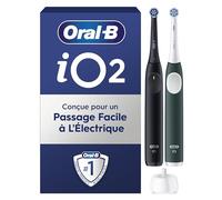 Oral-B iO Series 2 Electric Toothbrush, Duo Pack, 2nd Handpiece, 2 Replacement Toothbrush Heads, 3 Cleaning Modes for Dental Care, Magnetic Technology, Designed by Braun, Night Black/Forest Green