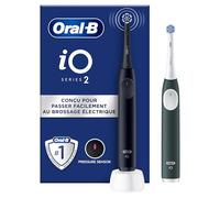 Oral-B iO Series 2 Electric Toothbrush, Duo Pack, 2nd Handpiece, 2 Replacement Toothbrush Heads, 3 Cleaning Modes for Dental Care, Magnetic Technology, Designed by Braun, Night Black/Forest Green