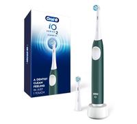 Oral-B iO Series 2 Rechargeable Electric Powered Toothbrush Starter Kit, Forest Green with 2 Brush Heads - Automatic Pressure Sensor to Protect Gums - 3 Modes - 2 Min Timer