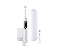 Oral-B iO Series 6 Electric Toothbrush, 2 Replacement Toothbrush Heads, 5 Cleaning Modes for Dental Care, Magnetic Technology, Display & Travel Case, Designed by Braun, White