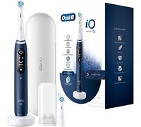 Oral-B iO Series 7 Brosse à dents électrique 2 brosses à dents 5 Modes de brossage Pour soins dentaires, technologie magnétique, affichage et étui de Voyage, conçu par Marron, bleu Saphir