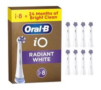 Oral-B iO Series Radiant White, Original Replacement Round Brush Heads, Angled Bristles - Deeper Plaque Removal, Polishing Petals for Teeth Whitening, for Oral-B iO Electric Toothbrushes, 8