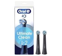 Oral-B iO Series Ultimate Clean Black, Genuine Round Brushes, Crisscross Bristles, Plaque Removal, x2