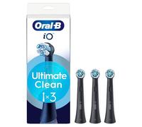 Oral-B iO Series Ultimate Clean Black Replacement Heads, Genuine Round Heads, Crisscross Bristles, Plaque Removal, 3