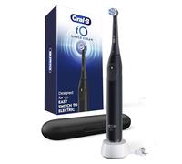 Oral-B iO Simple Clean Rechargeable Electric Powered Toothbrush, Night Black with 1 Gentle Care Brush Head and 1 Black Travel Case - Automatic Pressure Sensor to Protect Gums - 3 Modes - 2 Min Timer