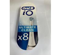 Oral-B iO Ultimate Clean Electric Toothbrush Head, Oral B Electric Toothbrush Heads, Twisted & Angled Bristles for Deeper Plaque Removal, Pack of 8 Toothbrush Heads, Suitable for Mailbox, White