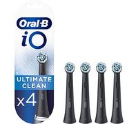 Oral-B iO Ultimate Clean Electric Toothbrush Head, Oral B Electric Toothbrush Heads, Twisted & Angled Bristles for Deeper Plaque Removal, Pack of 4 Toothbrush Heads, Black