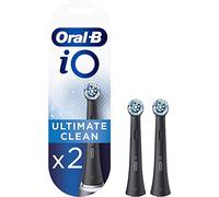 Oral-B iO Ultimate Clean Electric Toothbrush Head, Twisted & Angled Bristles for Deeper Plaque Removal, Pack of 2 Toothbrush Heads, Black