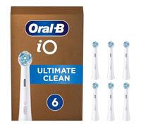 Oral-B iO Ultimate Clean Electric Toothbrush Head, Twisted & Angled Bristles for Deeper Plaque Removal, Pack of 6, Suitable for Mailbox, White