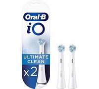Oral-B iO Ultimate Clean Electric Toothbrush Head, Twisted & Angled Bristles for Deeper Plaque Removal, Pack of 2 Toothbrush Heads, White