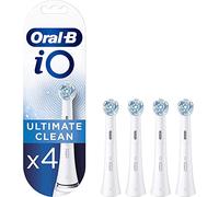 Oral-B iO Ultimate Clean Electric Toothbrush Head, Twisted & Angled Bristles for Deeper Plaque Removal, Pack of 4 Toothbrush Heads, White