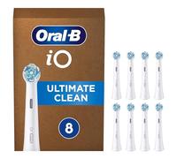 Oral-B iO Ultimate Clean Electric Toothbrush Head, Oral B Electric Toothbrush Heads, Twisted & Angled Bristles for Deeper Plaque Removal, Pack of 8 Toothbrush Heads, Suitable for Mailbox, White